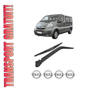 Set brat stergator spate cu lamela pentru OPEL VIVARO A Bus (X83) din 2001-2014, pentru spate, din cauciuc siliconat rezistent, 4 stickere auto OPEL