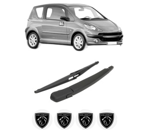 Set brat stergator spate cu lamela pentru PEUGEOT 1007 (KM_) din 2005-2007, pentru spate, din cauciuc siliconat rezistent, 4 stickere auto PEUGEOT v904