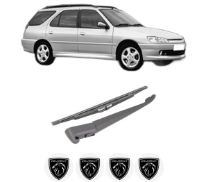 Set brat stergator spate cu lamela pentru PEUGEOT 306 Break (7E, N3, N5) din 1997-2002, pentru spate, din cauciuc siliconat rezistent, 4 stickere auto PEUGEOT v844