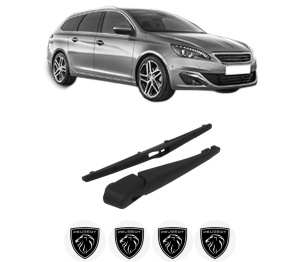 Set brat stergator spate cu lamela pentru PEUGEOT 308 SW II (LC_, LJ_, LR_, LX_, L4_) din 2014-2021, pentru spate, din cauciuc siliconat rezistent, 4 stickere auto PEUGEOT v964