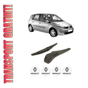 Set brat stergator spate cu lamela pentru RENAULT SCENIC II (JM0/1_) din 2003-2009, pentru spate, din cauciuc siliconat rezistent, 4 stickere auto RENAULT