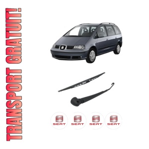 Set brat stergator spate cu lamela pentru SEAT ALHAMBRA VAN (7V8, 7V9) din 1996-2010, pentru spate, din cauciuc siliconat rezistent, 4 stickere auto SEAT