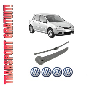 Set brat stergator spate cu lamela pentru Volkswagen GOLF V (1K1) din 2003-2009, pentru spate, din cauciuc siliconat rezistent, 4 stickere auto Volkswagen