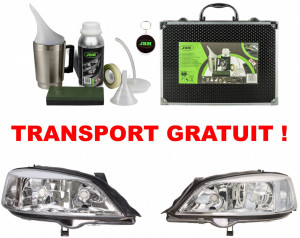 Set complet Kit Restaurare Faruri Cu Polimer Lichid Jbm - cu 600 ml Substanta Polimer si Trusa Diplomat compatibila cu toate tipurile de far din gama Opel accesorii pentru autoturismul tau - masina v105860