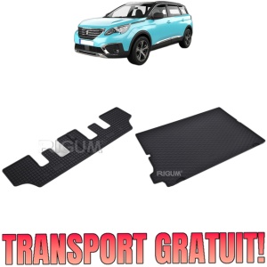 Set Covorase Auto Si Tavita Portbagaj PEUGEOT 5008 II din 07.2017 - 2026, caroserie suv rand 3, 7 LOCURI, RAND 3 CULCAT