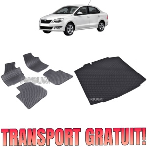 Set Covorase Auto Si Tavita Portbagaj SKODA RAPID din 10.2012 - 03.2019, caroserie sedan,