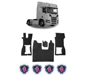 Set covorase Camion Tir SCANIA R II din 2016-2024, Auto, 4x Stickere auto cu SCANIA