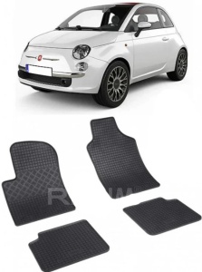 Set covorase Fiat 500 Hatchback 09.2007 - prezent si 4 stickere rotunde Fiat accesorii pentru autoturismul tau - masina v4835
