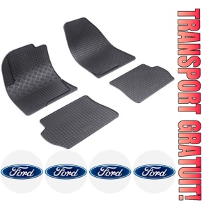 Set covorase Ford Fiesta V Hatchback 2002 - 09.2008 si 4 stickere rotunde Ford