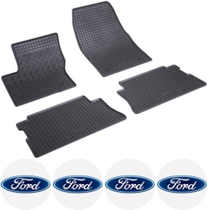 Set covorase Ford Kuga II SUV 02.2013 - 03.2020 si 4 stickere rotunde Ford accesorii pentru autoturismul tau - masina v4775