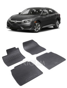 Set covorase Honda Civic hatchback 5D 2012 - 2017 si 4 stickere rotunde Honda accesorii pentru autoturismul tau - masina v4731