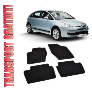 Set covorase mocheta Citroen C4 Mk.1 2004-2010, din mocheta, compatibile cu autoturismul Citroen C4 Mk.1