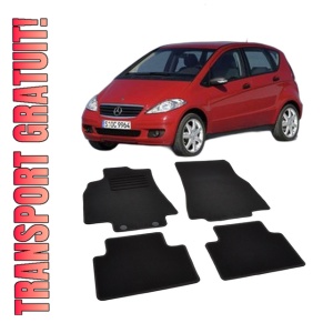 Set covorase mocheta Mercedes Clasa A W169 2005-2012, din mocheta, compatibile cu autoturismul Mercedes Clasa A W169