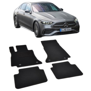 Set covorase mocheta Mercedes Clasa C W206 2021-prezent, din mocheta, compatibile cu autoturismul Mercedes Clasa C W206 - Img 2