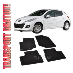 Set covorase mocheta Peugeot 207, 2006-2013, din mocheta, compatibile cu autoturismul Peugeot 207