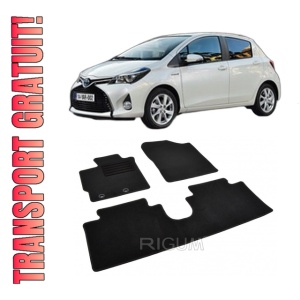 Set covorase mocheta Toyota Yaris 3 2011-2020 (motorizare clasica - NU hybrid), din mocheta, compatibile cu autoturismul Toyota Yaris 3 (motorizare clasica NU hybrid