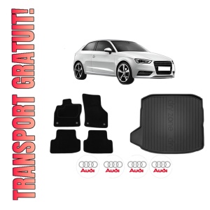 Set Covorase Presuri Auto Si Tavita Portbagaj AUDI A3 (8V1, 8VK) din 2012-2020 AUDI