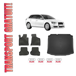 Set Covorase Presuri Auto Si Tavita Portbagaj AUDI A3 Sportback (8PA) din 2004-2013 AUDI