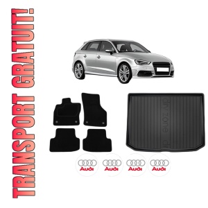 Set Covorase Presuri Auto Si Tavita Portbagaj AUDI A3 Sportback (8VA, 8VF) din 2012-2020 AUDI