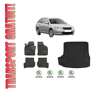 Set Covorase Presuri Auto Si Tavita Portbagaj SKODA Octavia II Combi (1Z5) din 2004-2013 SKODA