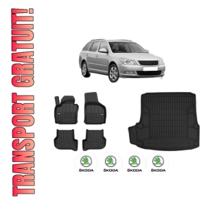 Set Covorase Presuri Auto Si Tavita Portbagaj SKODA Octavia II Combi (1Z5) din 2004-2013 SKODA
