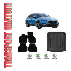 Set Covorase Presuri Auto Si Tavita Portbagaj SKODA Octavia IV (NX3, NN3, PV3) din 2020-2024 SKODA
