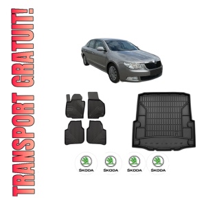 Set Covorase Presuri Auto Si Tavita Portbagaj SKODA SUPERB II (3T4) din 2008-2015 SKODA