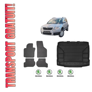 Set Covorase Presuri Auto Si Tavita Portbagaj SKODA YETI (5L) din 2009-2017 SKODA