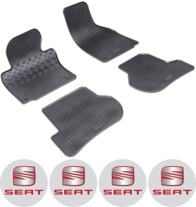 Set covorase Seat Leon II 1P Hatchback 07.2005 - 2012 si 4 stickere rotunde Seat accesorii pentru autoturismul tau - masina v4424