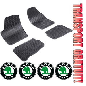 Set covorase Skoda Fabia I Sedan 2000 - 2007 si 4 stickere rotunde Skoda