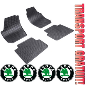 Set covorase Skoda Roomster Van 07.2006 - 04.2015 si 4 stickere rotunde Skoda