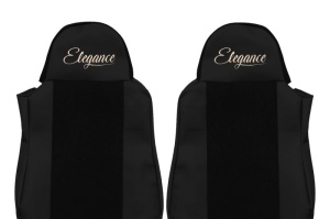 Set Huse Scaune Camion Tir DAF CF 65 din 2001-2013, Auto, Model ELEGANCE S, Culoare Negru, 4x Stickere auto cu DAF - Img 4