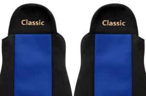 Set Huse Scaune Camion Tir DAF CF 85 din 2001-2020, Auto, Model CLASSIC, Culoare Albastru, 4x Stickere auto cu DAF - Img 3