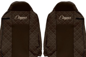Set Huse Scaune Camion Tir Iveco STRALIS II din 2012-2017, Auto, Model ELEGANCE Q, Culoare Maro, 4x Stickere auto cu Iveco - Img 4