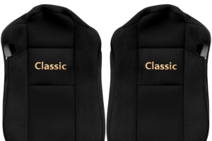 Set Huse Scaune Camion Tir MERCEDES-BENZ ACTROS MP4 / MP5 din 2011-2024, Auto, Model CLASSIC, Culoare Negru, 4x Stickere auto cu MERCEDES-BENZ - Img 3
