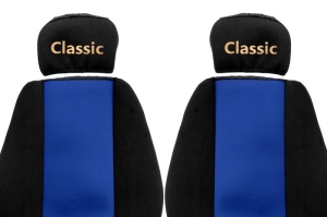 Set Huse Scaune Camion Tir MERCEDES-BENZ AXOR 2 din 2004-2005, Auto, Model CLASSIC, Culoare Albastru, 4x Stickere auto cu MERCEDES-BENZ - Img 3