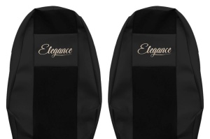 Set Huse Scaune Camion Tir VOLVO FH16 II din 2012-2014, Auto, Model ELEGANCE S, Culoare Negru, 4x Stickere auto cu VOLVO - Img 4