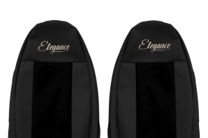 Set Huse Scaune Camion Tir VOLVO FM din 2005-2008, Auto, Model ELEGANCE S, Culoare Negru, 4x Stickere auto cu VOLVO - Img 4