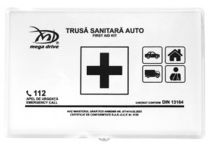 Set Kit - Trusa siguranta auto omologat R.A.R, Stingator cu manometru 1kg P1 , Trusa Medicala, 2 Triunghiuri Reflectorizante , 4 stickere autoadezive DAF accesorii pentru autoturismul tau - masina v93023