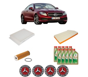 Set Pachet filtre revizie Bosch, 10 litrii ulei Castrol 0W20 MERCEDES-BENZ E-CLASS Coupe (C238) AMG E 53 EQ Boost 4-matic+ (238.361) din 2018, 4x Stickere auto cu MERCEDES-BENZ - Img 2