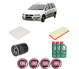 Set Pachet filtre revizie Bosch, 3 litrii ulei Castrol 10W40 FIAT STILO Multi Wagon (192_) 1.4 16V din 2005-2008, 4x Stickere auto cu FIAT - Img 2