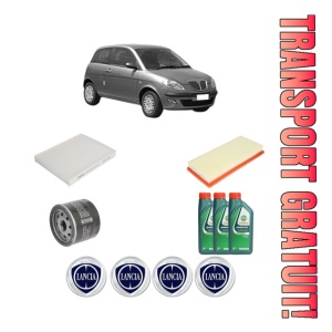 Set Pachet filtre revizie Bosch, 3 litrii ulei Castrol 10W40 LANCIA YPSILON (843_) 1.2 (843.AXB1A) din 2003-2011, 4x Stickere auto cu LANCIA