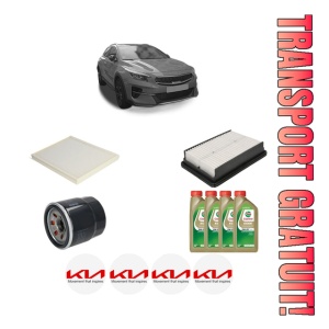 Set Pachet filtre revizie Bosch, 4 litrii ulei Castrol 0W20 KIA XCEED (CD) 1.0 T-GDI din 2019, 4x Stickere auto cu KIA