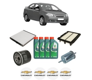 Set Pachet filtre revizie Bosch, 4 litrii ulei Castrol 10W40 CHEVROLET AVEO / KALOS Hatchback (T250, T255) 1.2 din 2008, 4x Stickere auto cu CHEVROLET - Img 2
