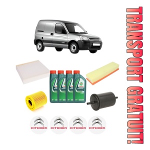 Set Pachet filtre revizie Bosch, 4 litrii ulei Castrol 10W40 CITROEN BERLINGO / BERLINGO FIRST Box Body/MPV (M_) 1.6 16V din 2005-2007, 4x Stickere auto cu CITROEN