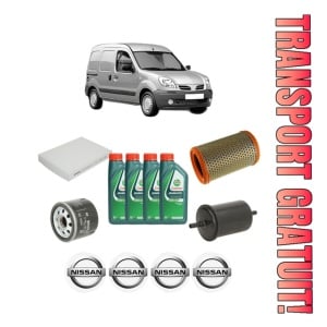 Set Pachet filtre revizie Bosch, 4 litrii ulei Castrol 10W40 NISSAN KUBISTAR Van (X76) 1.2 din 2003, 4x Stickere auto cu NISSAN