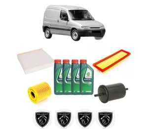 Set Pachet filtre revizie Bosch, 4 litrii ulei Castrol 10W40 PEUGEOT PARTNER Box Body/MPV (5_, G_) 1.4 BiFuel din 2003-2006, 4x Stickere auto cu PEUGEOT - Img 2