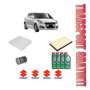 Set Pachet filtre revizie Bosch, 4 litrii ulei Castrol 10W40 SUZUKI SWIFT IV (FZ, NZ) 1.6 (AZG416, AZH416, RS416, ZC32S, ZA32S) din 2012, 4x Stickere auto cu SUZUKI