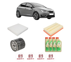 Set Pachet filtre revizie Bosch, 4 litrii ulei Castrol 5W30 SEAT IBIZA V (KJ1, KJG) 1.0 TSI din 2017, 4x Stickere auto cu SEAT - Img 2