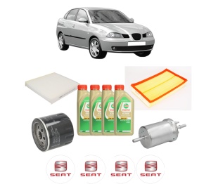 Set Pachet filtre revizie Bosch, 4 litrii ulei Castrol 5W30 SEAT CORDOBA (6L2) 1.4 16V din 2002-2009, 4x Stickere auto cu SEAT - Img 2